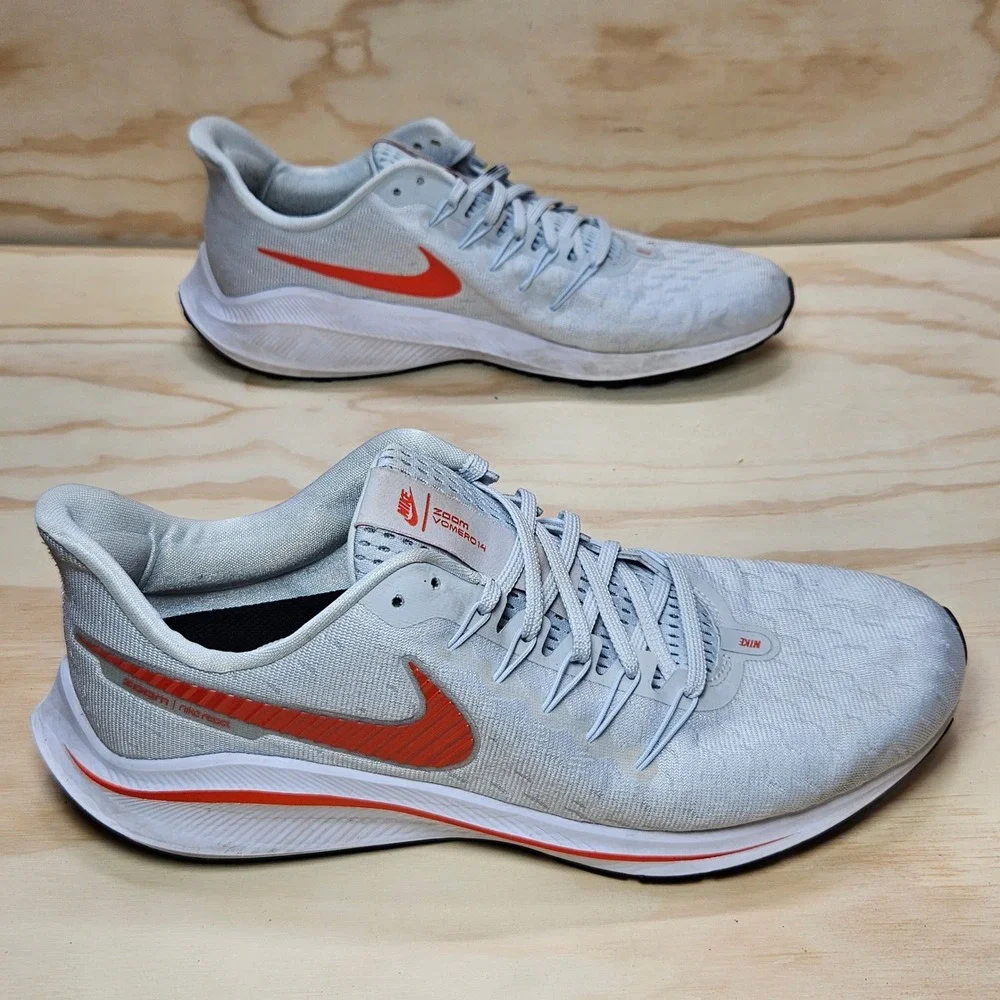 Nike Air Zoom Vomero 14 Mens 11.5 Grey Orange Running Shoes CW9020-014